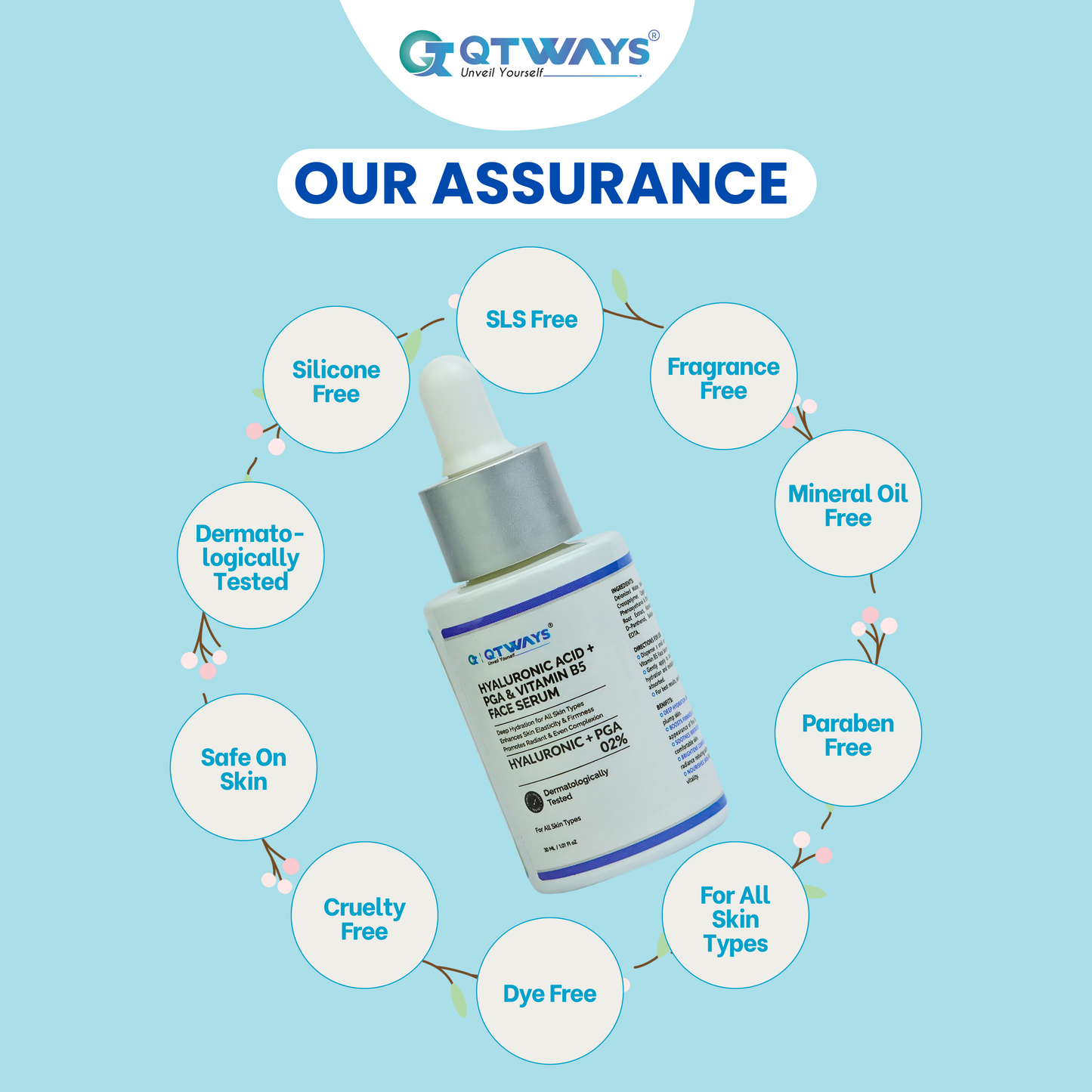 HYALURONIC ACID + PGA + VITAMIN B5 FACE SERUM