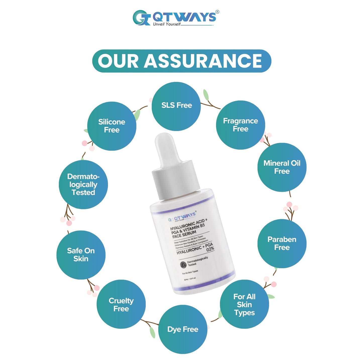 HYALURONIC ACID + PGA + VITAMIN B5 FACE SERUM