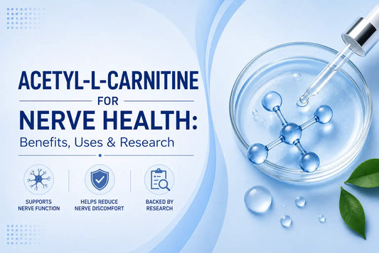 QTWAYS Neuroglad blog banner featuring acetyl-L-carnitine for nerve health, with benefits, uses and research