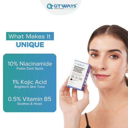 10% NIACINAMIDE + 1% KOJIC ACID + 0.5% VITAMIN B5 FACE SERUM