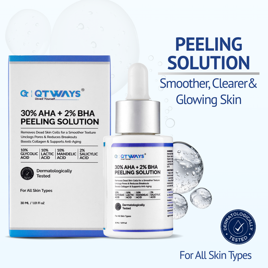 30% AHA + 2% BHA Peeling Solution with D-Panthenol — India’s Only Peel That Repairs While It Exfoliates