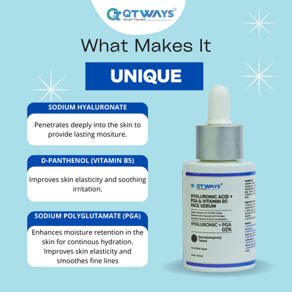 HYALURONIC ACID + PGA + VITAMIN B5 FACE SERUM