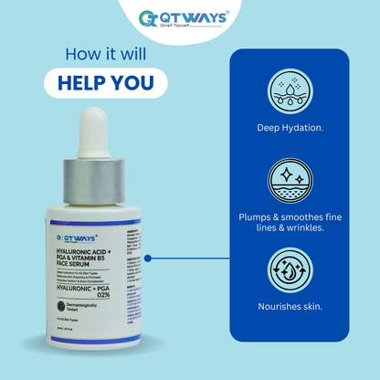 HYALURONIC ACID + PGA + VITAMIN B5 FACE SERUM