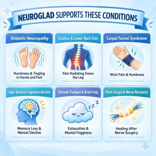 Neuroglad support for neuropathy, sciatica and nerve recovery