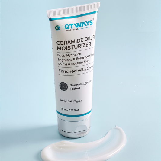 QTWAYS Ceramide Oil Free Moisturizer lightweight non greasy face moisturizer with ceramides for deep hydration skin soothing and barrier repair