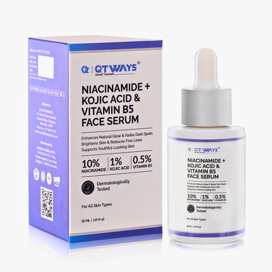 10% Niacinamide + 1% Kojic Acid + Vitamin B5 Face Serum — India’s Only 7-Active Brightening System