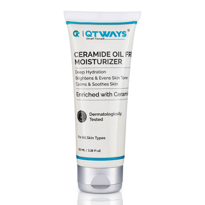 Ceramide Oil-Free Moisturizer with Hyaluronic Acid, Vitamin C & E — India’s Only Ceramide Moisturizer That Repairs AND Brightens
