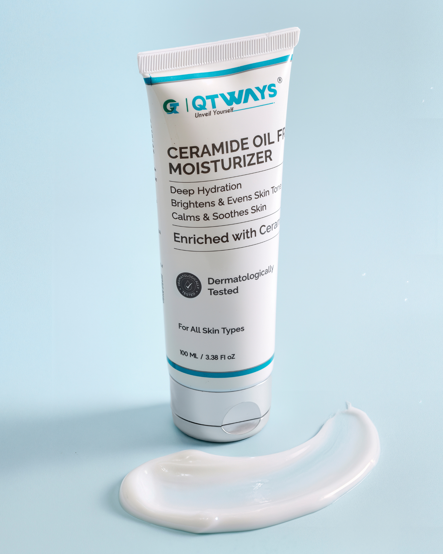 Ceramide Oil-Free Moisturizer with Hyaluronic Acid, Vitamin C & E — India’s Only Ceramide Moisturizer That Repairs AND Brightens