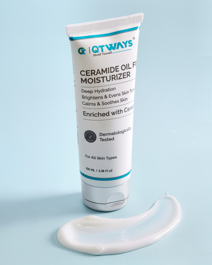 Ceramide Oil-Free Moisturizer with Hyaluronic Acid, Vitamin C & E — India’s Only Ceramide Moisturizer That Repairs AND Brightens