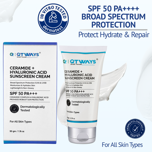 Ceramide + Hyaluronic Acid Sunscreen Cream SPF 50 PA+++ — The 5-Benefit Sun Shield with Kakadu Plum