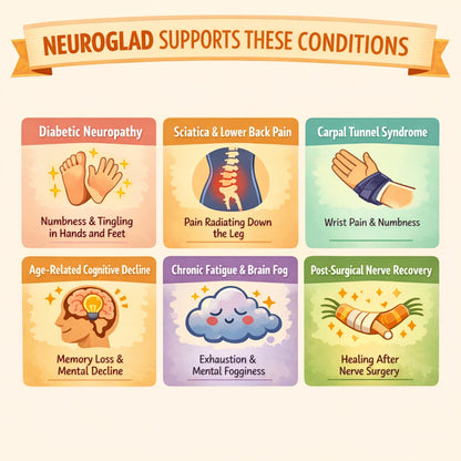Neuroglad support for neuropathy, sciatica and nerve recovery