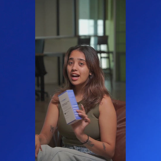 UGC video review of Qtways Ceramide Oil-Free Moisturizer showing an Indian woman sharing how it deeply hydrates skin without leaving a greasy shine