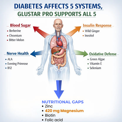 Glustar Pro diabetes support formula for blood sugar, nerve and metabolic health